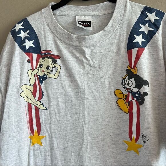 ✨ Vintage Tultex Gray Betty Boop Single Stitch Shirt XL Made in USA 90s - Picture 2 of 13